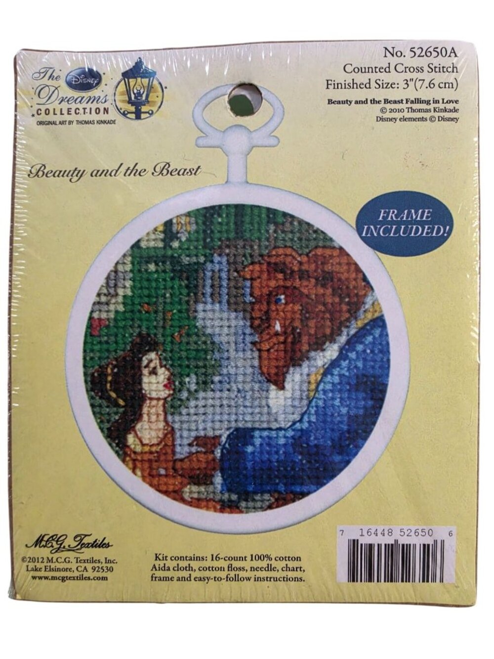 Disney Thomas Kinkade Beauty and the Beast Counted Cross Stitch Kit 52650A